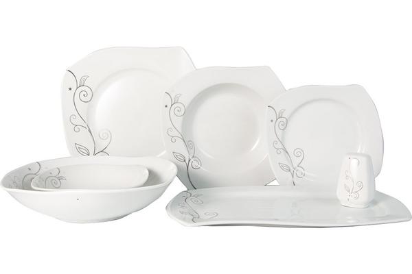 Beyazca 28 Parça Sibel S-Şekil Porselen Yemek Takımı | 6 Kişilik