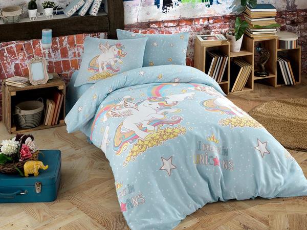 Pia Single Duvet Cover Set Blue