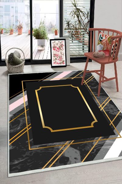 Birkilim Yıkanabilir Dekoratif Halı İpeksi Kaymaz Taban | MLN-IP-HS-279