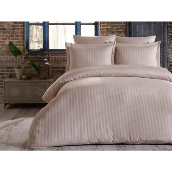 صقيل عادي مخطط فاخر | طقم غطاء لحاف مزدوج | إيفوني