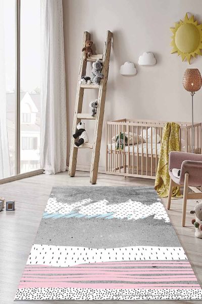 Birkilim Yıkanabilir İpeksi Kaymaz Taban Çocuk Odası Halısı | MLN-IP-HT-893