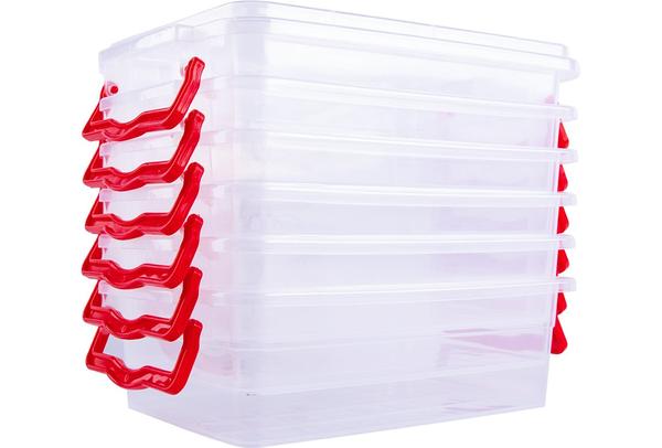 Violet 6 Adet Kapaklı Saklama Kutusu 2.2 Litre İstiflenebilir | 464-Mix