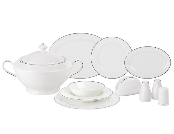 Tantitoni | 60 Parça New Bone Chına Scarf Yuvarlak Yemek Takımı