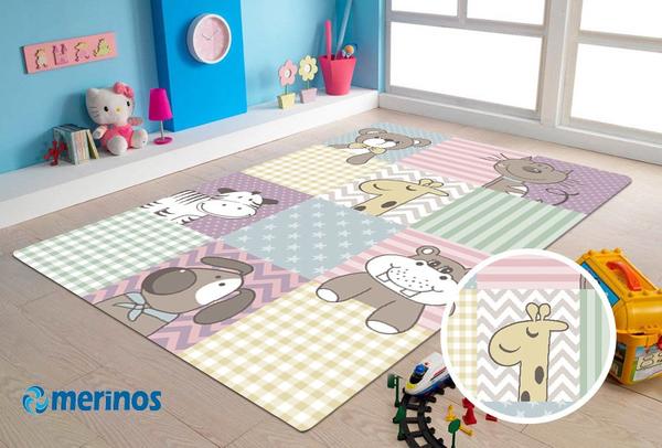 Merinos Pastel Kids Zoo Çocuk Odası Halı | Renkli | 21906-750-Multi