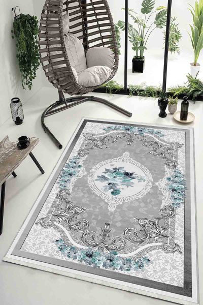 Birkilim Yıkanabilir Dekoratif Halı İpeksi Kaymaz Taban | MLN-IP-HK-074