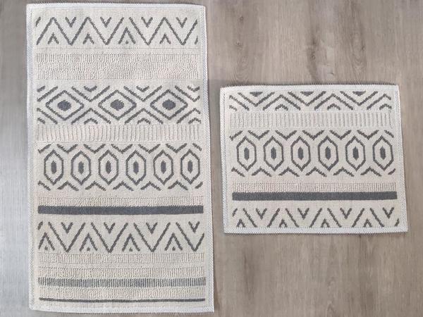 Lama Kilim Desenli 2li Banyo Paspas Takımı 3 Renk