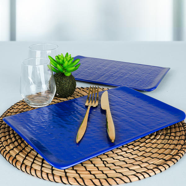 Matte Efe Blue Naturstein Boot Platte 30 cm 2 Stück | Keramika