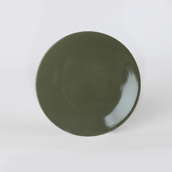 صحن كيك إيجة أخضر غامق 20 سم 6 قطع | كيراميكا