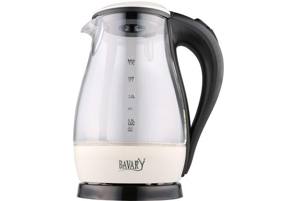 Bavary Cam Elektrikli Su Isıtıcısı 1.7 lt Kablosuz | Beyaz | By-hhb1765-white