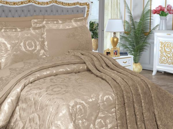 Ensemble de mariée Dilara Guipure Dot Cappucino