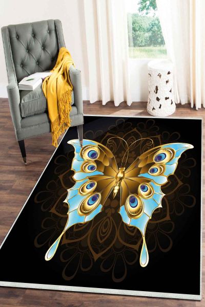 Birkilim Yıkanabilir Dekoratif Halı İpeksi Kaymaz Taban | MLN-IP-SD-265