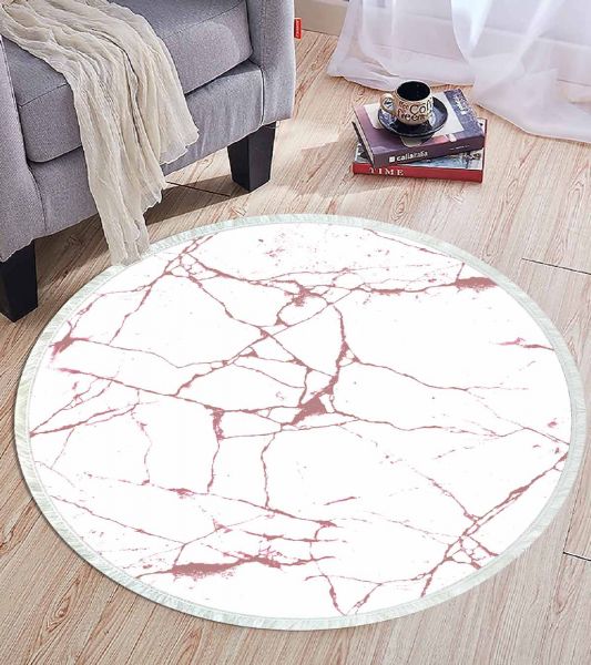 Birkilim Yuvarlak Yıkanabilir Dekoratif Halı İpeksi Kaymaz Taban | MLN-IP-YU-HT-423