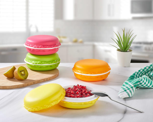 باييف 4 قطع 4 الوان ماكرون مع غطاء 400 مل - جديد