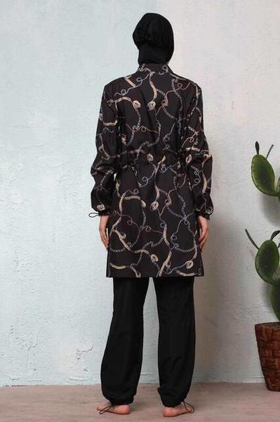 Haşema H-2583-19 Güher Schwarzer, vollständig bedeckter Hijab-Badeanzug