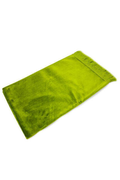 Lüks Düz Desensiz Kadife Velür Seccade – Açık Yeşil