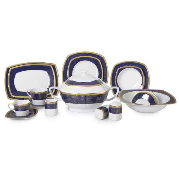 NSQ84 84PARCA # OG-6459-6458 DARK BLUE # SQUARE DINNER TK | SILK-60020