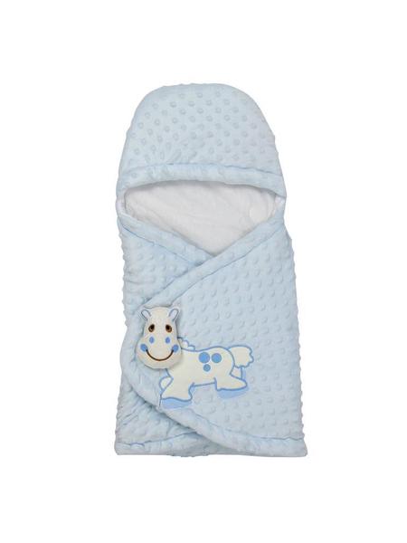 Cow Nakışlı Bebek Kundak Mavi