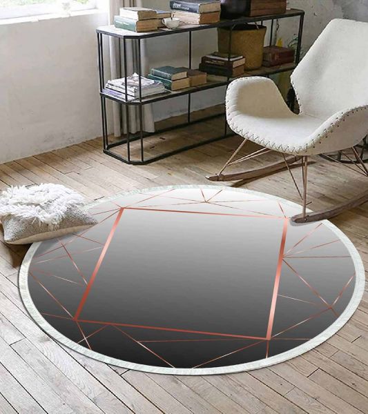 Birkilim Yuvarlak Yıkanabilir Dekoratif Halı İpeksi Kaymaz Taban | MLN-IP-YU-HS-291