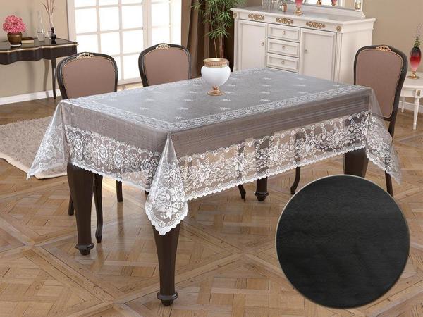 Knitted Panel Patterned Fireman's Table Delicate Black