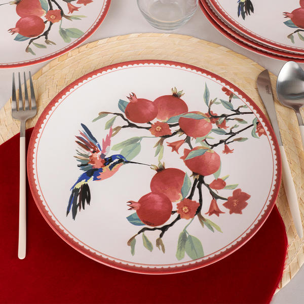 Assiette de Service Égée Fleur de Grenade 26 Cm 6 Pièces - 19154 | Keramika