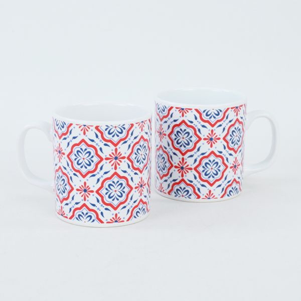 Red Pattern Kupa 9 Cm 2 Adet | Keramika