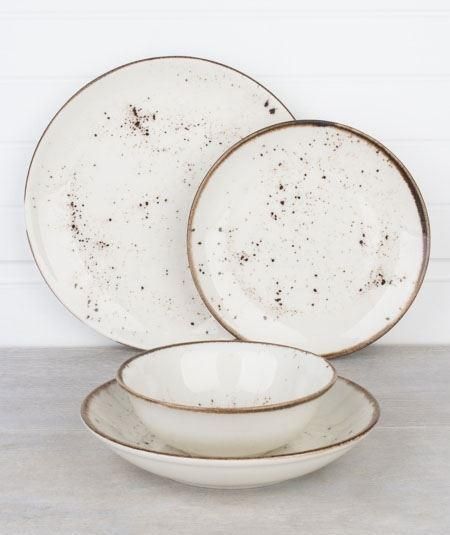 Asaf 24 Parça Krem Porselen Yemek Takımı 