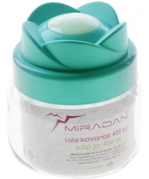 Miradan Cam Kavanoz 400ml Turkuaz