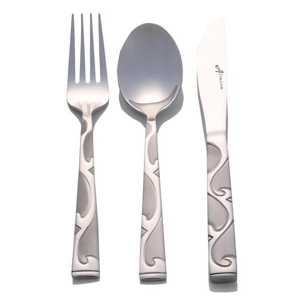 Almina Çantalı 84 Parça Çatal Kaşık Bıçak Seti 12 Kişilik | Paslanmaz Çelik | Kalite | AL-8495-B