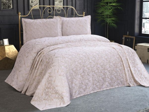 Çeyizdiyarı Alena 3 Parça Pike Takımı Cappucino