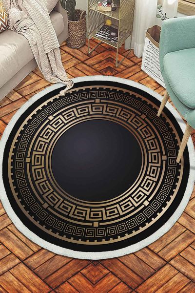 Birkilim Yuvarlak Yıkanabilir Dekoratif Halı İpeksi Kaymaz Taban | MLN-IP-SD-268