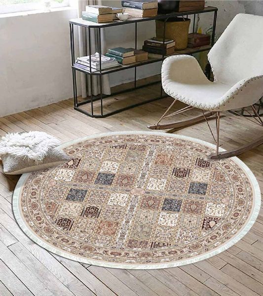 Birkilim Yuvarlak Yıkanabilir Dekoratif Halı İpeksi Kaymaz Taban | MLN-IP-YU-HT-029