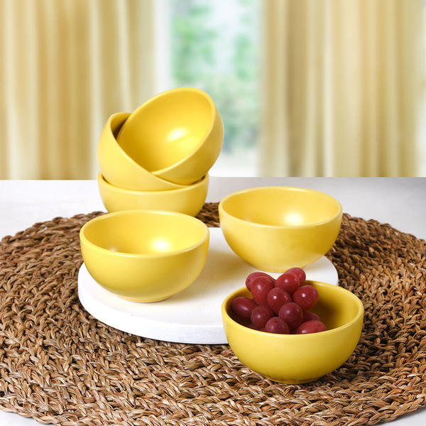 Biscuit / Sauce Nuage Jaune Mat 8 Cm 6 Pièces | Keramika