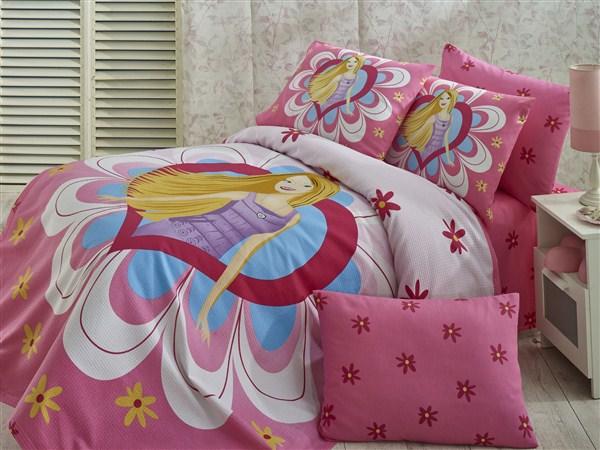 Kupon Tek Kişilik Pike Takımı-Sweet Girls