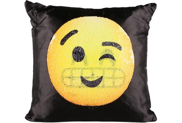 Dekonaz Dekoratif Pullu Yastık 40x40cm | Gülümseyen Emoji | MTL-0008
