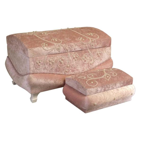 Stanella 2'li Çeyiz Sandığı | Pudra | AK-1996