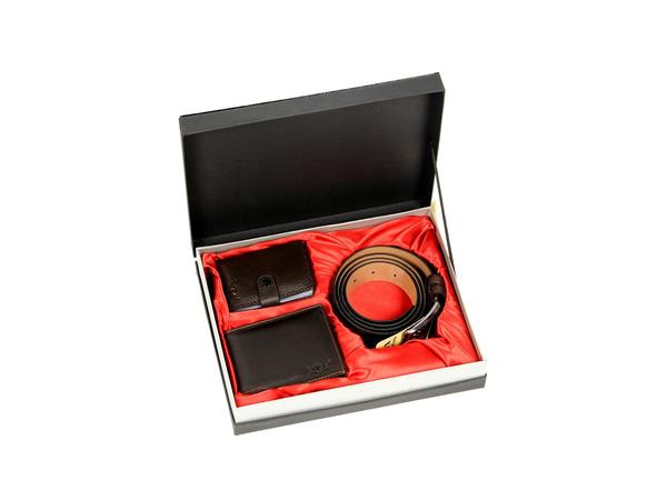 Avangarde Gold Cüzdan Kemer Kartlık 3 Lü Set Kahve