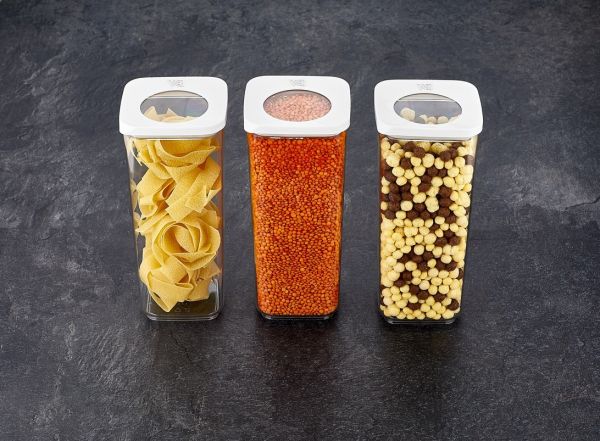 Vip Ahmet Güneş Serie Quadratische transparente Aufbewahrungsbox 3er-Set 3x1700ml | White Color Cover | VIPAHMET-VP-281