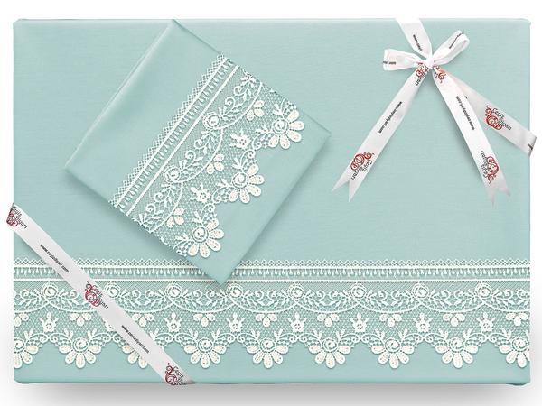 طقم غطاء لحاف فرنسي سادة من Efsun النعناع