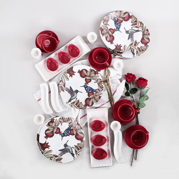 طقم إفطار بيردي 35 قطعة لـ 6 أشخاص | كيراميكا