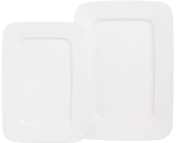 Almina 2 Parça Porselen Servis Tabağı | Beyaz | AL-0344