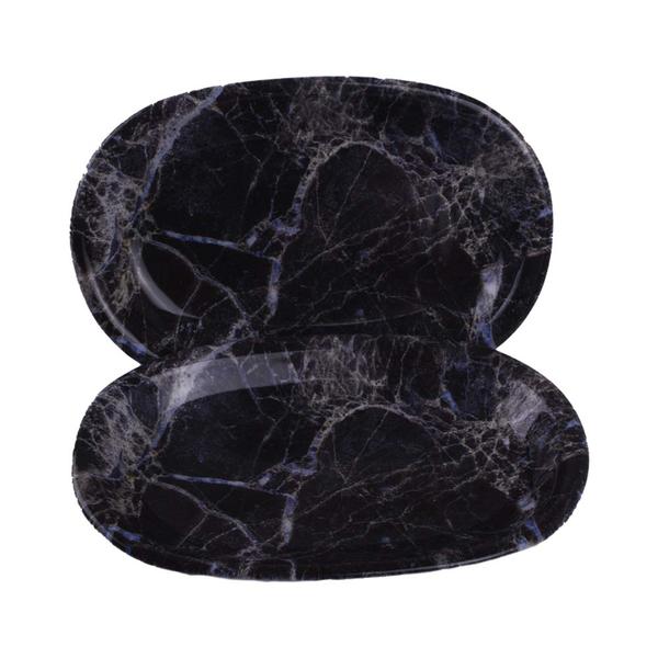 Kayak Hittite en marbre noir 2 pièces 22 cm - 17278 | Keramika