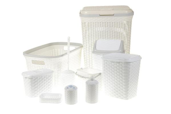 Violet Rattan Banyo Seti 10 Parça Çok Renkli