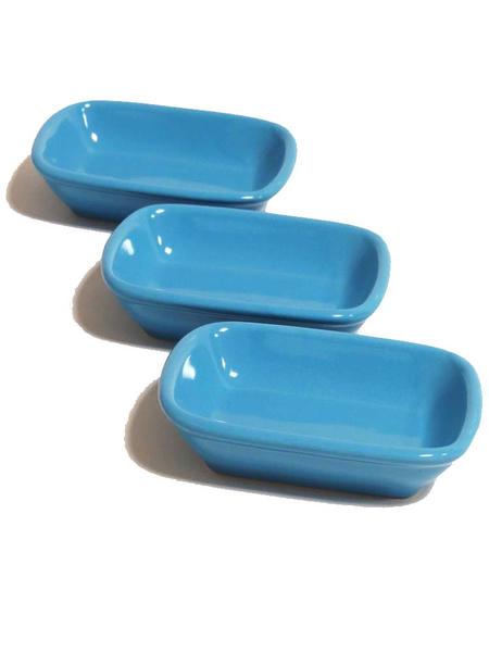 Blue Snack / Kayak Rectangular 11 Cm 6 Pieces | Keramika