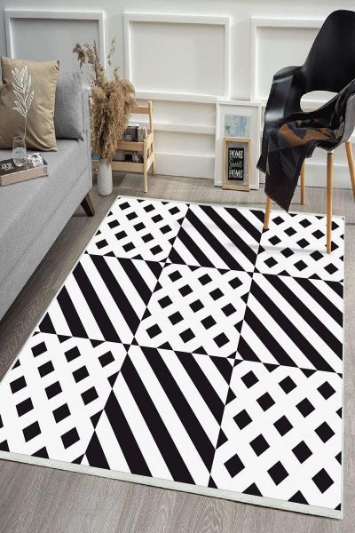 Birkilim Yıkanabilir Dekoratif Halı İpeksi Kaymaz Taban | MLN-IP-HS-443