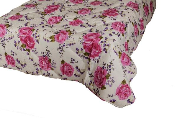 Ekvator Lüks Pembe Bahçe Tek Kişilik Yorgan | Beyaz | ED-7012