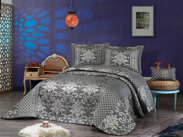 Eliza Çift Kişilik Yatak Örtüsü Gri