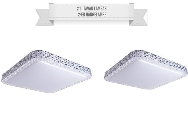 Dekonaz Led Tavan Lambası | 2 Adet | 40x40 cm | Kare