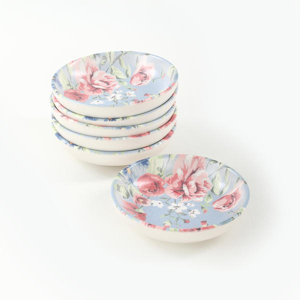Rose Blue Ring Snack / Sauce 13 Cm 6 Pièces - 18715 | Keramika