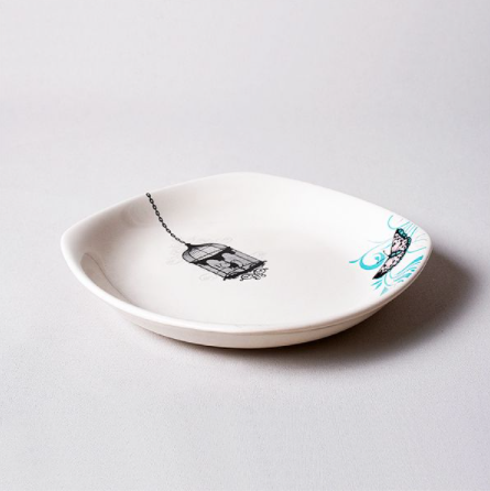 1 Adet 22 cm Köşem Yemek Tabağı Retro | Keramika