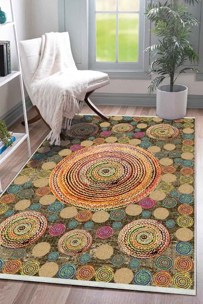 Birkilim Yıkanabilir Dekoratif Halı İpeksi Kaymaz Taban | MLN-IP-SD-288